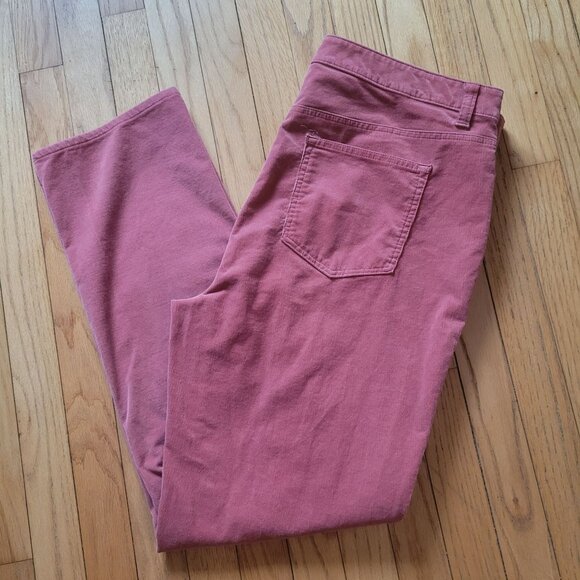 Talbots Womens High-Waist Straight-Leg Corduroy Pants Size 16 Rose Pink - Picture 1 of 5